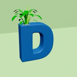 Vase D - Alphabet Vases Collection Letters - STL Printable