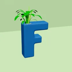 Vase F - Alphabet Vases Collection Letters - STL Printable