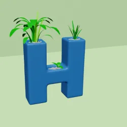 Vase H - Alphabet Vases Collection Letters - STL Printable