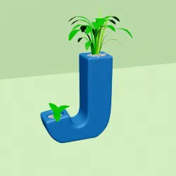 Vase J - Alphabet Vases Collection Letters - STL Printable