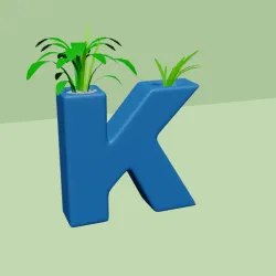 Vase K - Alphabet Vases Collection Letters - STL Printable