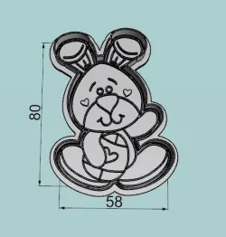 Vintage rabbit 80mm