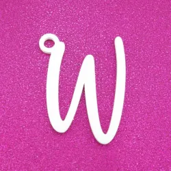 W - Cursive Gift Tag Ornament