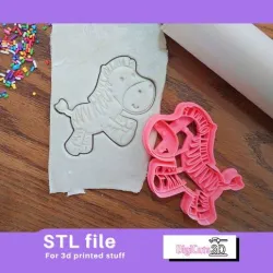 Zebra STL File - Animals of the Jungle Cookie Cutter