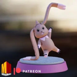 2023 Year of the Rabbit Lopmon Statue 3D Model - Perfect for Digimon Fans and Collectors