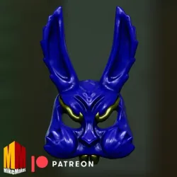 2023 Year of the Rabbit Oni Mask 3D Model - Perfect for Celebrations and Decorations