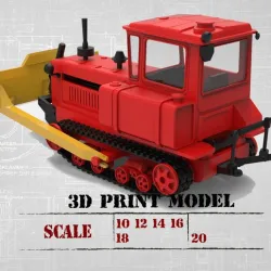 3D Printable Realistic RC Caterpillar Tractor stl file