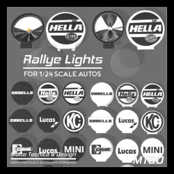 Another Rally Lights for Scale Autos w/ 10 covers (Carello, Cibié, Hella, KC, Lucas, MINI)