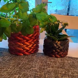 Braided Flowerpot, Planter, Plant Holder, Knit