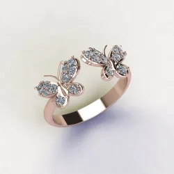 Butterfly Women Ring STL 2.5$