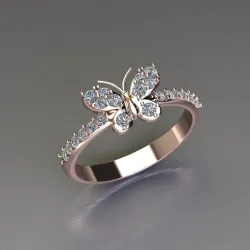 Butterfly Women Ring STL 2.5$
