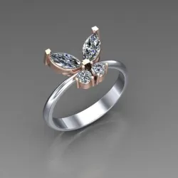 Butterfly Women Ring STL 2.5$
