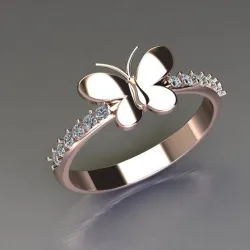 Butterfly Women Ring STL 2.5$