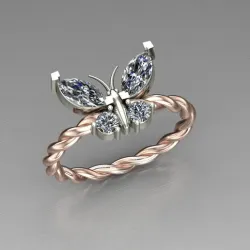 Butterfly Women Ring STL 2.5$