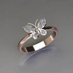 Butterfly Women Ring STL 2.5$