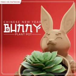 CHINESE NEW YEAR-Rabbit PLANT POT-PRINT IN PLACE- NO SUPPORTS