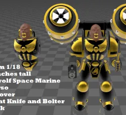Custom 1/18 Werewolf Space Marine w Jetpack
