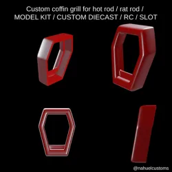 Custom coffin grill for hot rod / rat rod / MODEL KIT / CUSTOM DIECAST / RC / SLOT