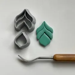Decorative drop two piece cutter/stamps - made for polymer clay