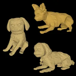 Dog set - Pack of 3 DOGS- DOGS PACK - YORKIE POODLE