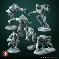 Ghouls set 6 miniatures 32mm pre-supported