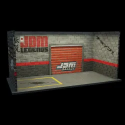 JDM Garage Diorama 1:64 Scale – Printable 3D Model