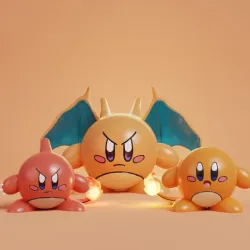 Kirby Charmander Charmeleon Charizard Pokemon