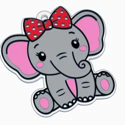 LITTLE ELEPHANT WITH BOW - KEY CHAIN