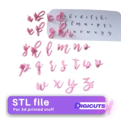 Mini ALPHABET STAMP UPPER AND LOWER CASE COOKIES SIZE STL FILES