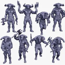 Minotaur Warrior two Axes Pack 1