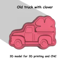 Old truck with clover Stl File