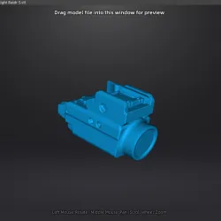 Olight Baldr S Pistol light Real size 3d scan