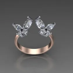 Pair Butterfly Women Ring STL 2.5$