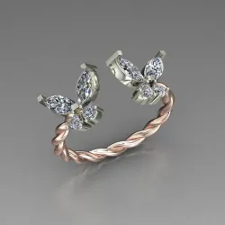 Pair Butterfly Women Ring STL 2.5$