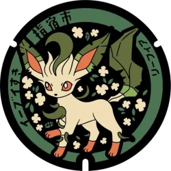 Pokemon Pokefuta Manhole  Leafeon for Bambulab