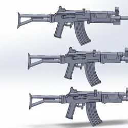 R4-R5-R6 Vector South-African assault rifles 3D print model