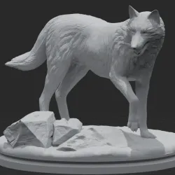 Realistic Wolf Figure