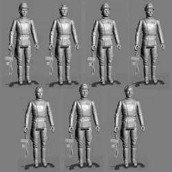 SET OF 7 VINTAGE STAR WARS KENNER-STYLE IMPERIAL OFFICER ACTION FIGURES (BATCH 1)