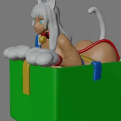 Sexy catgirl in a box