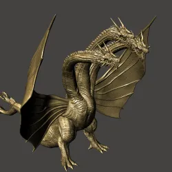Shin Ghidorah - Godzilla vs. Evangelion - King Ghidorah Giant Kaiju Monster - Ultra Detailed meshed - Hi-Poly STL for 3D printing