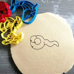 Sperm Cookie cutter + outline