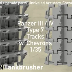 Type 7 w ice cleats workable track in 1/35 scale for Panzer III and Panzer IV