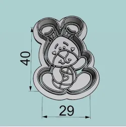 Vintage rabbit 40mm