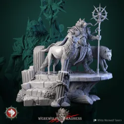 White Werewolf diorama 32mm and 75mm pre-supported
