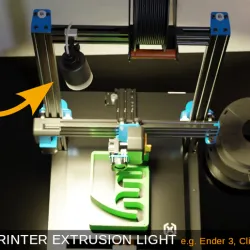 3D Printer Extrusion LED Light - e.g. Ender 3, Fully Printable, Clip Mount