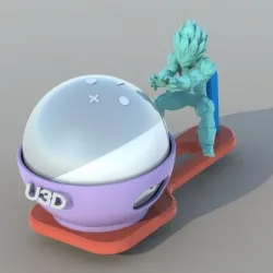 Base for echo dot 4th gen "VEGETA FINAL FLASH".