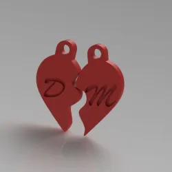 Broken heart key ring
