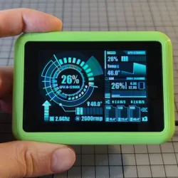 Case (wall mount solid, round frame) for *WT32-SC01 Plus* by wireless-tag an (ESP32 development board With 3.5 Inch LCD IPS Display Touch Screen)