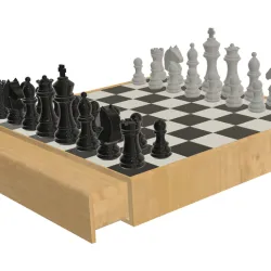 Chess set with chess piece compartment