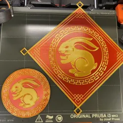 Chinese New Year Rabbit Wall Decoration & Coaster V2